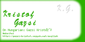 kristof gazsi business card